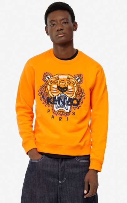 Kenzo Men Tiger Sweatshirt Medium Orange